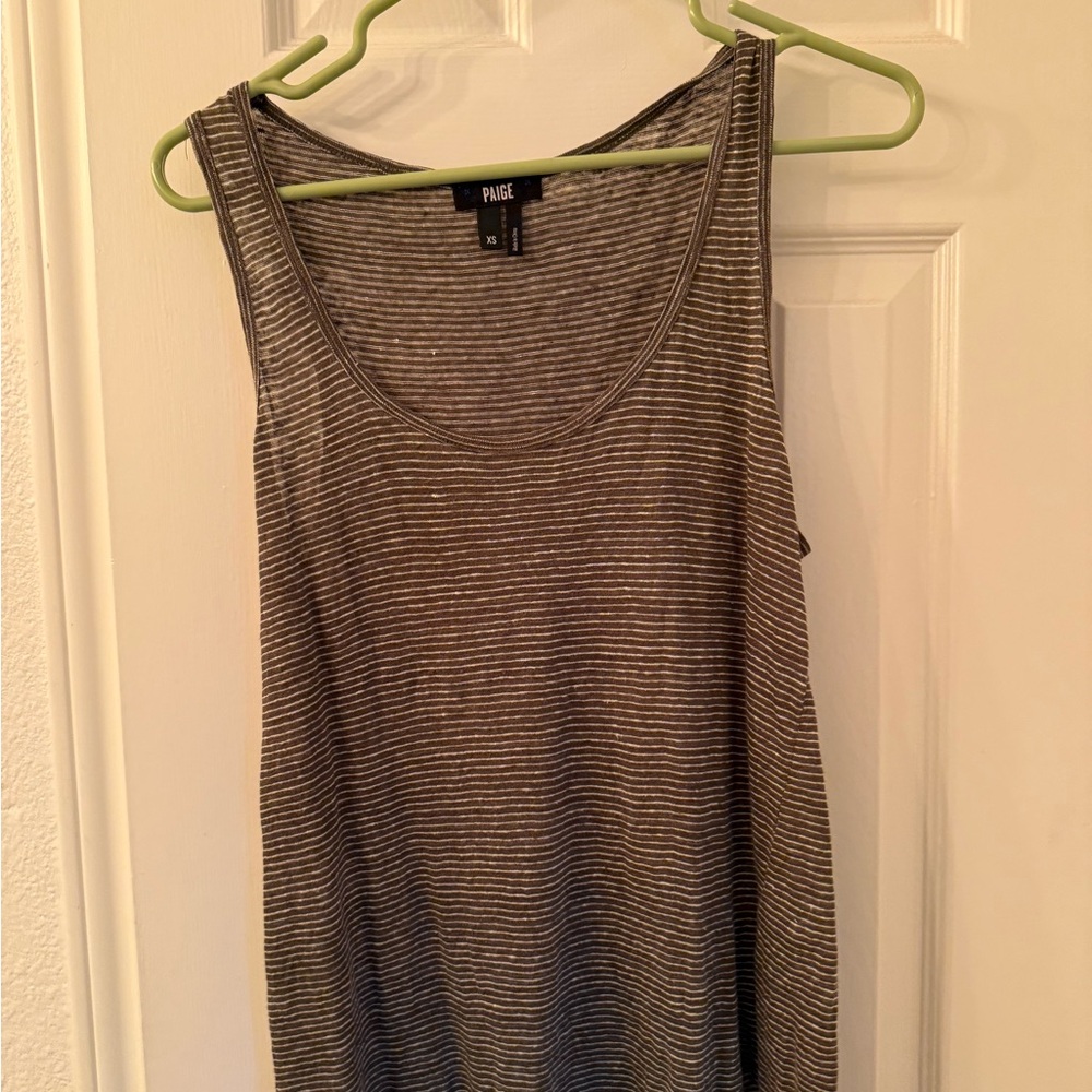 PAIGE olive Striped Tank Top